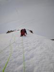 Une longueur en glace dans l'ascension du Naso du Liskamm 4272m 